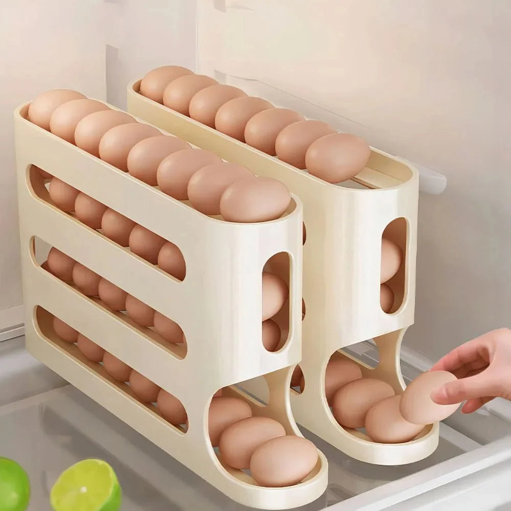 Refrigerator Egg Storage Box - 4 Tiers Fridge Egg Rack Large Capacity Egge