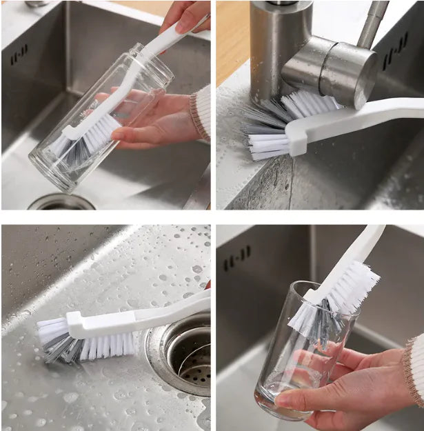 Kitchen Tools Clean Narrow Brush Plastic Cleaning Brush Long Handle Milk Bottle Glass Tube Cleaning Pan Bowl Brush Kit