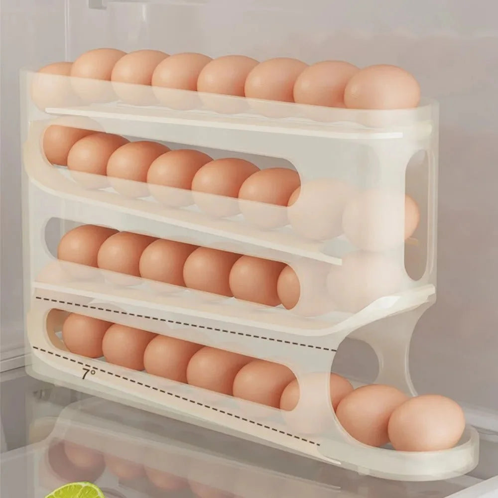 Refrigerator Egg Storage Box - 4 Tiers Fridge Egg Rack Large Capacity Egge